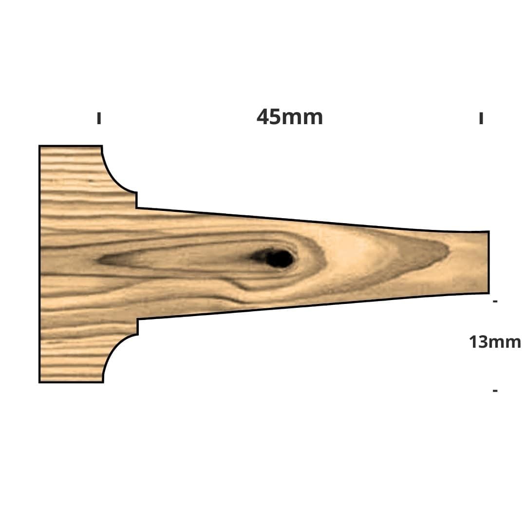 GÖBEKLİ PROFİL FREZESİ 45 MM EĞİMLİ RADYUSLU MODEL
