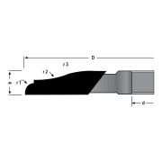 GÖBEKLİ PROFİL FREZESİ 55 MM UZUN KAVİSLİ DEKORATİF MODEL